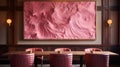 Pink Swirl Wall Art: Sculpted Texture In Brown Ale Room Royalty Free Stock Photo