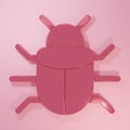 Pink System bug concept icon isolated on pink background. Code bug concept. Bug in the system. Bug searching. Minimalism Royalty Free Stock Photo
