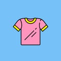 Pink t-shirt line icon