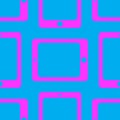 Pink tablet PC on a blue background. Seamless pattern