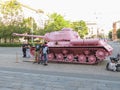 Pink tank in Brno