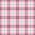 Pink tartan seamless vector patterns. Checkered plaid texture. Geometrical square background for fabric