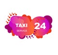 Pink taxi flyer from abstract elements