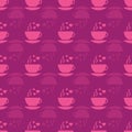 Pink Teacups Valentines Day Vector Repeat Pattern Background Royalty Free Stock Photo