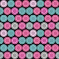 Pink And Teal Dot Pattern On Black