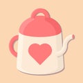 Pink teapot with heart postcard