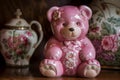 Pink Teddy Bear Piggy Bank - Cute Savings Container for Kids and Collectors