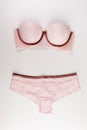 Pink tender lingerie set isolated on a white background Royalty Free Stock Photo