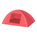 Pink tent icon, cartoon style