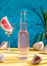 Pink Tequila Is Summer Drink. Tequila crafted with blue agave, uniquely finished for a month in red wine barrels.