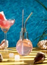 Pink Tequila Is Summer Drink. Tequila crafted with blue agave, uniquely finished for a month in red wine barrels.