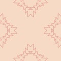 Pink and terracota tribal abstract seamless pattern.