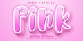 Pink text, cartoon style editable text effect