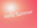 Pink with text hello summer lettering color template set collage