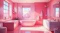 pink themed aesthetic minimalist bathroom interi ai generated Royalty Free Stock Photo