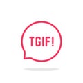 Pink thin line tgif logo like speech bubble