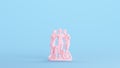 Pink The Three Graces Daughters Of Zeus Sculpture Statue Embracing Greek Roman Goddesses Blue Kitsch Background