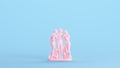 Pink The Three Graces Daughters Of Zeus Sculpture Statue Embracing Greek Roman Goddesses Blue Kitsch Background