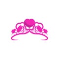 Pink tiara crown fashion jewelry flat design