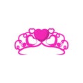 Pink tiara crown fashion jewelry flat illustration
