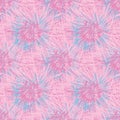 Pink tie dye inspired abstract seamless vector pattern