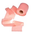 Pink toilet paper isolated on white Royalty Free Stock Photo