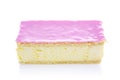 Pink tompouce, traditional Dutch pastry, isolated on white Royalty Free Stock Photo