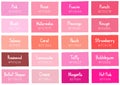 Pink Tone Color Shade Background with Code and Name