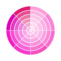 Pink tone palette. Gradient hue wheel. Artistic spectrum circle. Vector color chart.