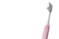 Pink toothbrush isolated on white background. Copy space with clipping path Royalty Free Stock Photo