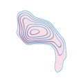 Pink topographic 3D map logo