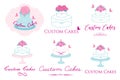 Pink and Tosca Custom Cakes Logo and Icon