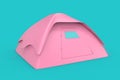 Pink Tourist Dome Camping Tent. 3d Rendering