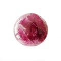 Pink tourmaline (rubellite) sphere on white background