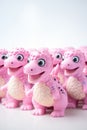 Pink Toy Toy Dinosaur Figures White Background