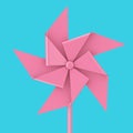 Pink Toy Pinwheel Windmill. 3d Rendering Royalty Free Stock Photo