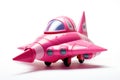 Pink Toy Toy Spaceship White Background