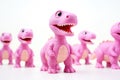 Pink Toy Toy Dinosaur Figures White Background