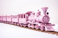 Pink Toy Toy Train Set White Background Royalty Free Stock Photo