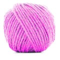 Pink traditional clew, knitting thread ball isolated on white background Royalty Free Stock Photo