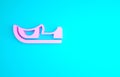 Pink Traditional indian shoes icon isolated on blue background. Minimalism concept. 3d illustration 3D render