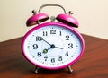 Pink Traditional Mechanical Spring Alarm Clock