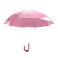 Pink translucent umbrella with curved handle on white background clear plastic Royalty Free Stock Photo