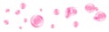 Pink transparent bubble gum vector on white background. Fizzing air or water pink bubbles. Royalty Free Stock Photo