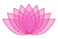 Pink Transparent Lotus Flower Icon Logo on White Background Illustration 1 Royalty Free Stock Photo