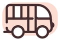 Pink travel bus, icon