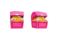 Pink treasure chest toy To decorate the house Royalty Free Stock Photo