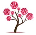 Pink tree - vector