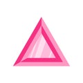 Pink triangle precious stone or gem Royalty Free Stock Photo