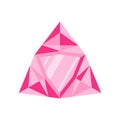 Pink triangle precious stone, gem or diamond Royalty Free Stock Photo
